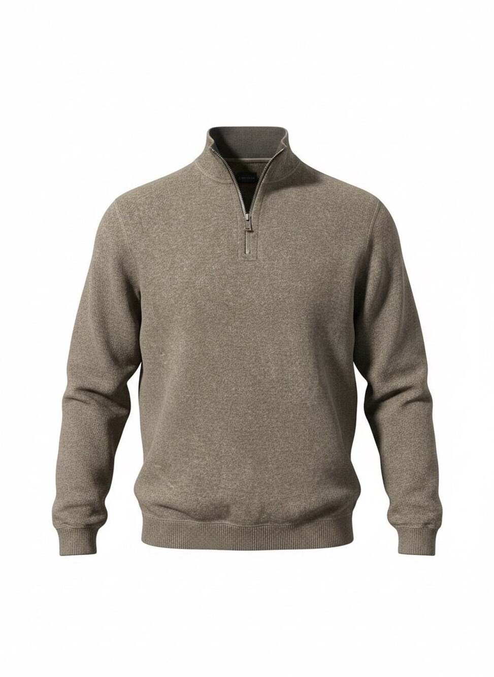 Cremieux Men Large Brown 1/4 Zip Pullover Sweater 100% Cotton Quarter Zip Casual